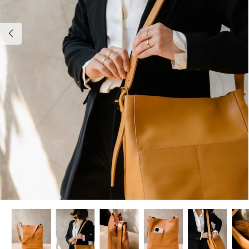 ABLE leather work tote~ perfect for small laptops!